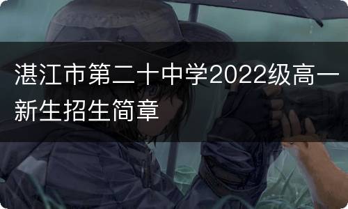 湛江市第二十中学2022级高一新生招生简章