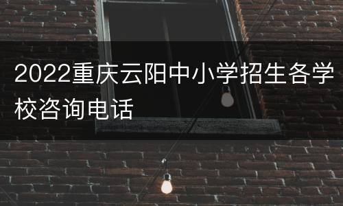 2022重庆云阳中小学招生各学校咨询电话