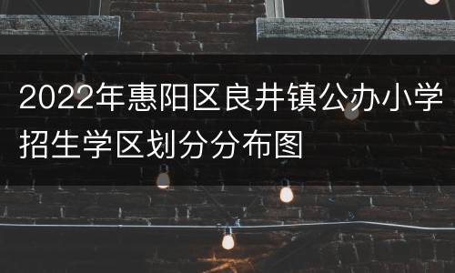 2022年惠阳区良井镇公办小学招生学区划分分布图