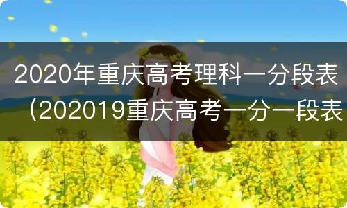2020年重庆高考理科一分段表（202019重庆高考一分一段表理科）