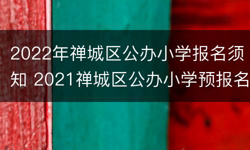 2022年禅城区公办小学报名须知 2021禅城区公办小学预报名