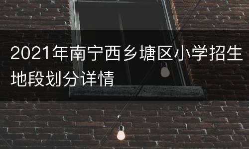 2021年南宁西乡塘区小学招生地段划分详情