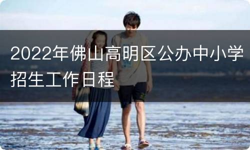 2022年佛山高明区公办中小学招生工作日程