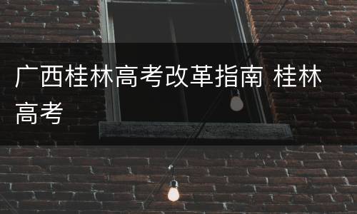 广西桂林高考改革指南 桂林 高考