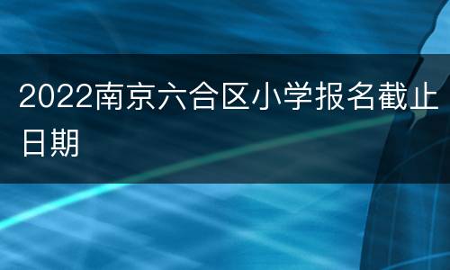 2022南京六合区小学报名截止日期