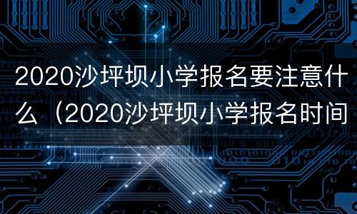 2020沙坪坝小学报名要注意什么（2020沙坪坝小学报名时间）