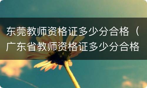 东莞教师资格证多少分合格（广东省教师资格证多少分合格）