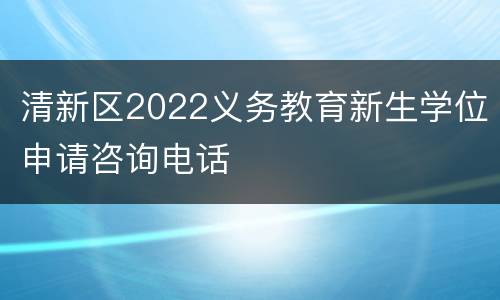 清新区2022义务教育新生学位申请咨询电话
