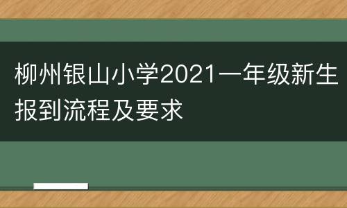 柳州银山小学2021一年级新生报到流程及要求