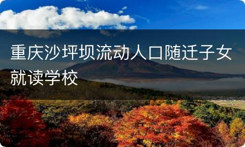重庆沙坪坝流动人口随迁子女就读学校