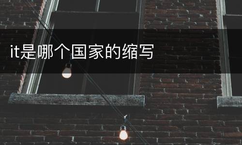it是哪个国家的缩写