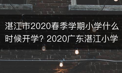 湛江市2020春季学期小学什么时候开学? 2020广东湛江小学什么时候开学