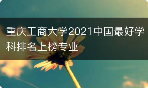 重庆工商大学2021中国最好学科排名上榜专业