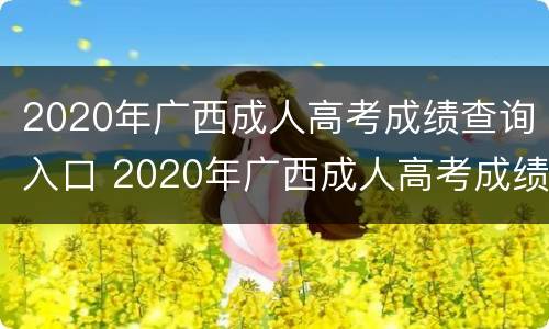 2020年广西成人高考成绩查询入口 2020年广西成人高考成绩查询入口电话