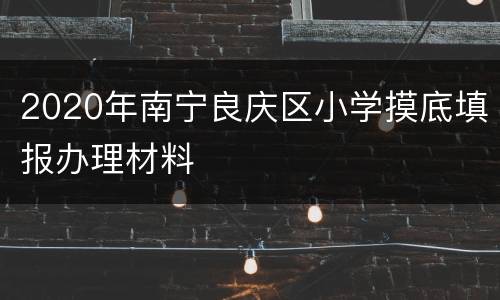 2020年南宁良庆区小学摸底填报办理材料