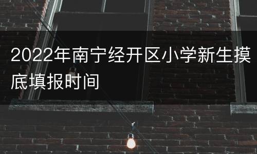 2022年南宁经开区小学新生摸底填报时间