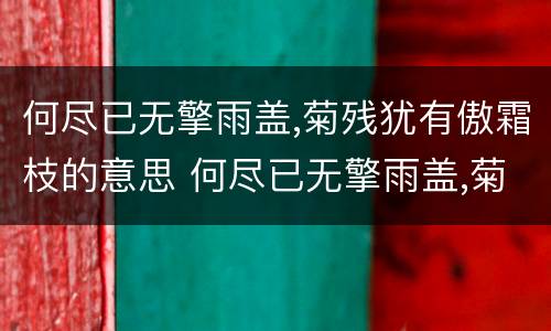 何尽已无擎雨盖,菊残犹有傲霜枝的意思 何尽已无擎雨盖,菊残犹有傲霜枝的翻译