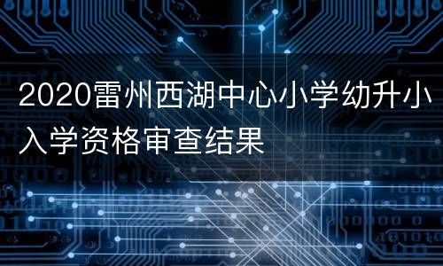 2020雷州西湖中心小学幼升小入学资格审查结果