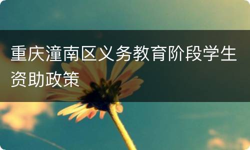 重庆潼南区义务教育阶段学生资助政策