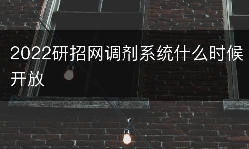 2022研招网调剂系统什么时候开放
