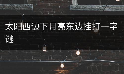 太阳西边下月亮东边挂打一字谜