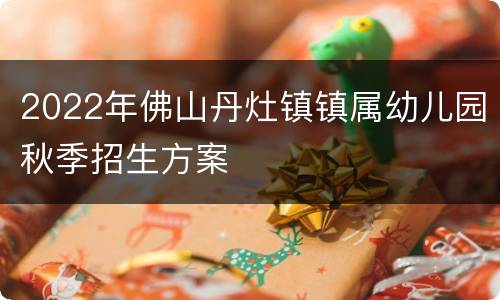2022年佛山丹灶镇镇属幼儿园秋季招生方案