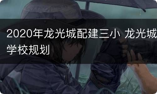 2020年龙光城配建三小 龙光城学校规划
