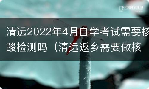 清远2022年4月自学考试需要核酸检测吗（清远返乡需要做核酸检测吗）