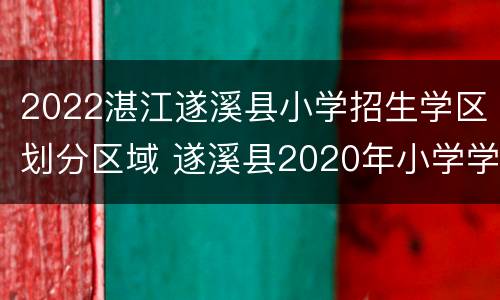 2022湛江遂溪县小学招生学区划分区域 遂溪县2020年小学学区划分