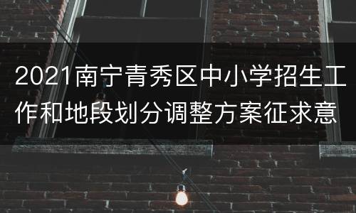 2021南宁青秀区中小学招生工作和地段划分调整方案征求意见