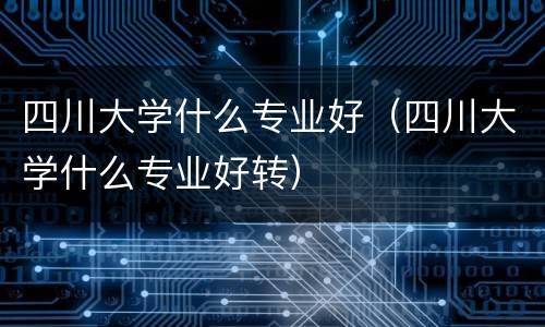 四川大学什么专业好（四川大学什么专业好转）