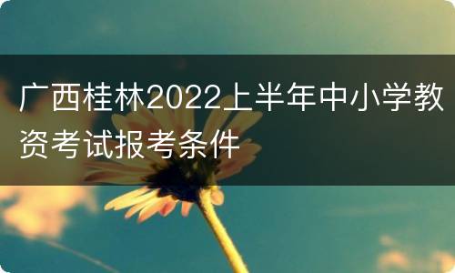 广西桂林2022上半年中小学教资考试报考条件