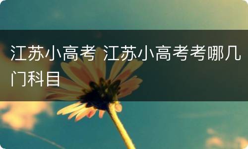 江苏小高考 江苏小高考考哪几门科目