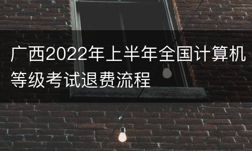 广西2022年上半年全国计算机等级考试退费流程