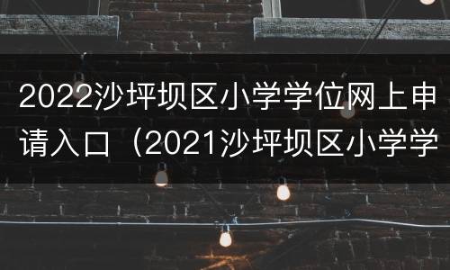 2022沙坪坝区小学学位网上申请入口（2021沙坪坝区小学学位申请指南）