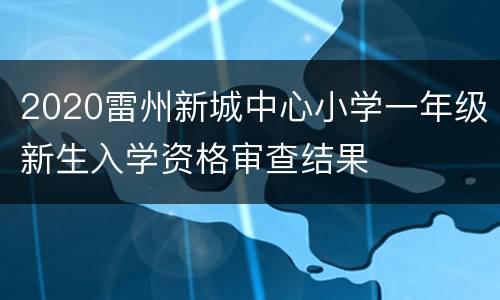 2020雷州新城中心小学一年级新生入学资格审查结果