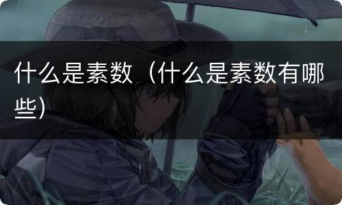 什么是素数（什么是素数有哪些）