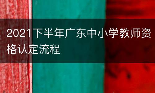 2021下半年广东中小学教师资格认定流程