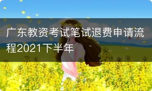 广东教资考试笔试退费申请流程2021下半年