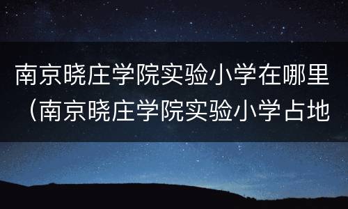 南京晓庄学院实验小学在哪里（南京晓庄学院实验小学占地面积）