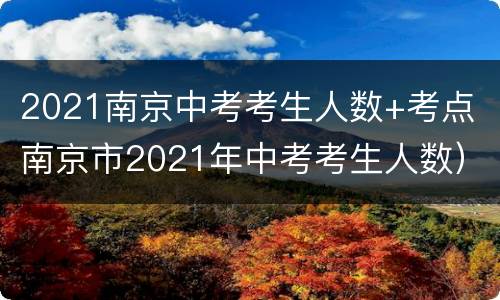2021南京中考考生人数+考点（南京市2021年中考考生人数）