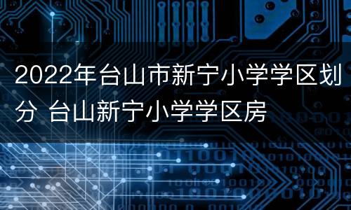 2022年台山市新宁小学学区划分 台山新宁小学学区房