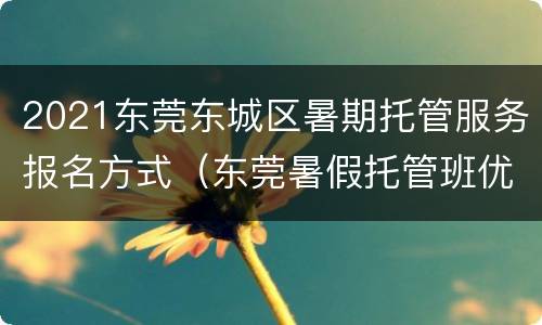 2021东莞东城区暑期托管服务报名方式（东莞暑假托管班优惠招生）