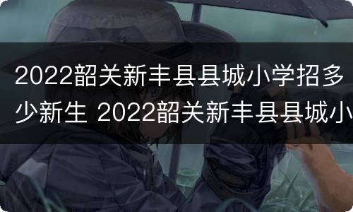2022韶关新丰县县城小学招多少新生 2022韶关新丰县县城小学招多少新生呢