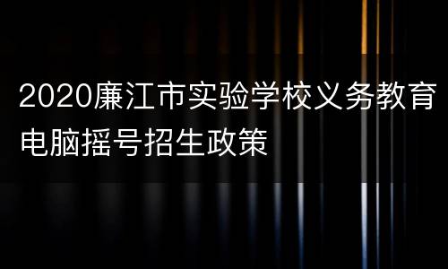 2020廉江市实验学校义务教育电脑摇号招生政策