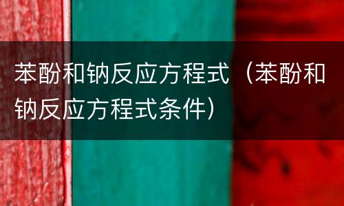 苯酚和钠反应方程式（苯酚和钠反应方程式条件）