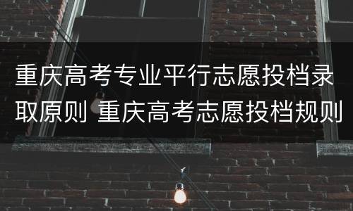 重庆高考专业平行志愿投档录取原则 重庆高考志愿投档规则