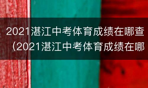 2021湛江中考体育成绩在哪查（2021湛江中考体育成绩在哪查询）