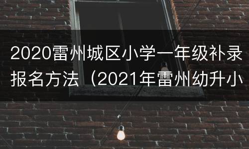 2020雷州城区小学一年级补录报名方法（2021年雷州幼升小补录通知）