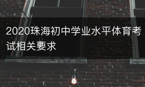 2020珠海初中学业水平体育考试相关要求